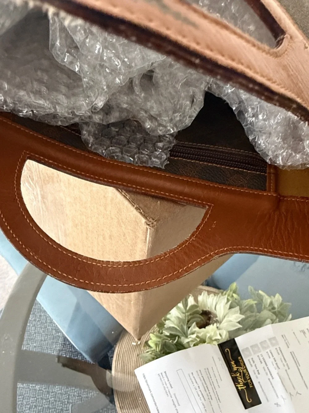 Bally Brown Monogram Tote with Tan Trim authentic